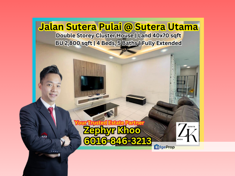 Jalan Sutera Pulai, Taman Sutera Utama @Skudai Double Storey Cluster House For Sale !, Johor, Skudai