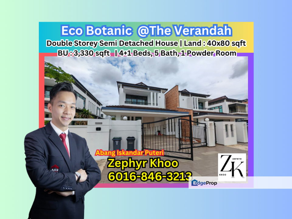 Eco Botanic, The Verandah @Iskandar Puteri 2 Storey Semi Detached House For Rent Now !, Johor, Nusajaya