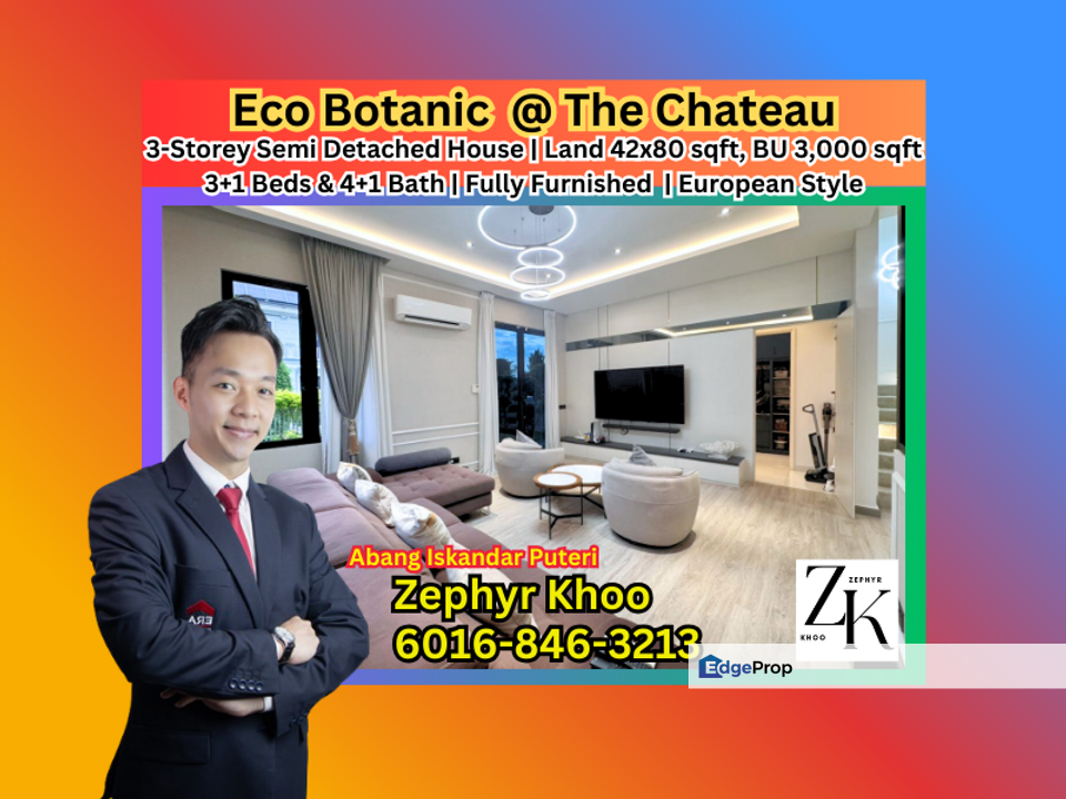 Eco Botanic, The Chateau @ Iskandar Puteri, Three-Storey European Style Semi-Detached House for Sale, Johor, Nusajaya