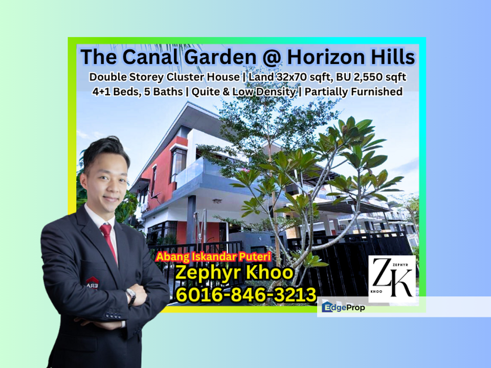 The Canal Garden South, Horizon Hills @ Iskandar Puteri Double Storey Cluster House for Sale !!, Johor, 