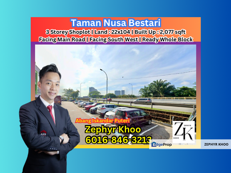 Taman Nusa Bestari Whole Block Shoplot For Rent, Johor, 