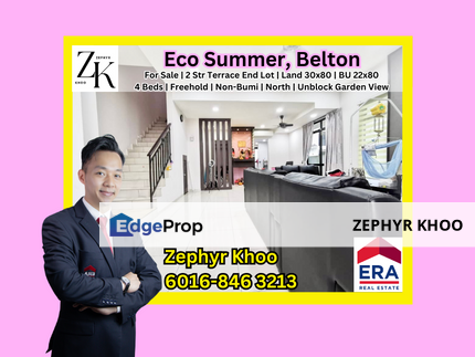 Eco Summer Belton End Lot Unblock View Garden View For Sale, Johor, Johor Bahru