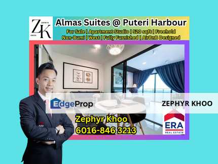 Almas Suites Puteri Harbour Studio Apartment Fully Furnished For Sale, Johor, 