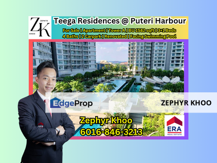 Teega Residences @ Puteri Harbour Apartment For Sale / Facing Swimming Pools / Renovated, Johor, Kota Iskandar