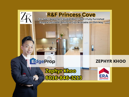 R&F Princess Cove Studio Unit Fully Furnished For Rent, Johor, Johor Bahru