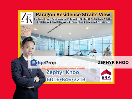 Paragon Residence Straits View Biggest Penthouse in JB Town For Sale, Johor, Johor Bahru