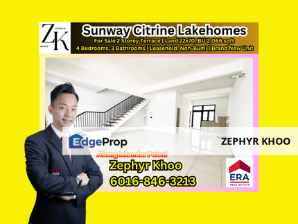 Sunway Citrine Lakehomes 2 Storey Terrace House For Sale, Johor, 