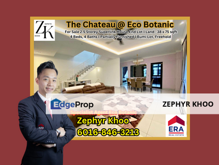 The Chateau @ Eco Botanic   - Two and Half Storey Superlink House Endlot For Sale, Johor, Nusajaya