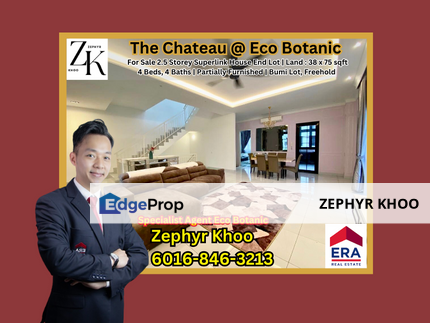 The Chateau @ Eco Botanic   Two and Half Storey Superlink House Endlot For Sale, Johor, Nusajaya