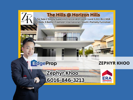  The Hills @ Horizon Hills 2 Storey Superlink House End Lot With Land For Sale, Johor, Horizon Hills