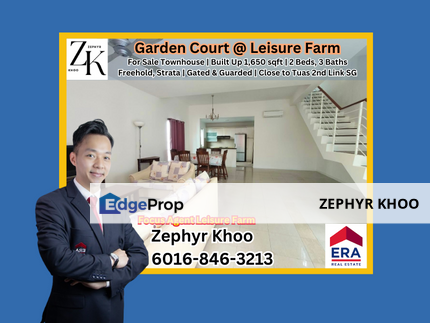 Garden Court @ Leisure Farm Townhouse For Sale, Johor, Gelang Patah