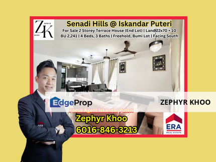 Senadi Hills @ Iskandar Puteri 2 Storey Terrace House (End Lot) For Sale, Johor, Nusajaya