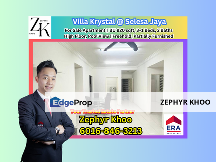 Villa Krystal @ Selesa Jaya 3+1 Beds Apartment For Sale, Johor, Skudai