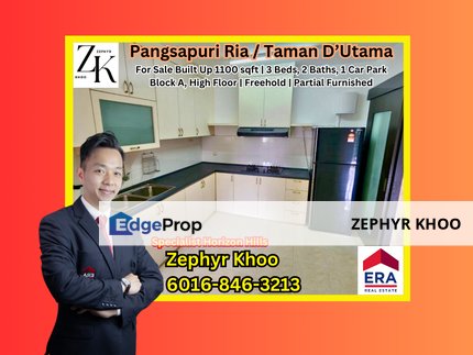 Pangsapuri Ria / Taman D'Utama Flat For Sale, Johor, Johor Bahru