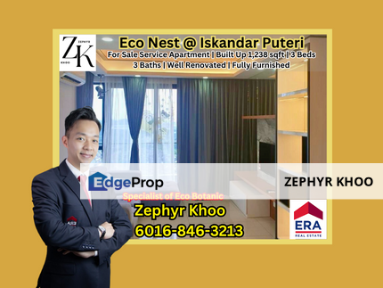 Eco Nest @ Iskandar Puteri 3 Bedrooms Service Apartment For Sale, Johor, Nusajaya