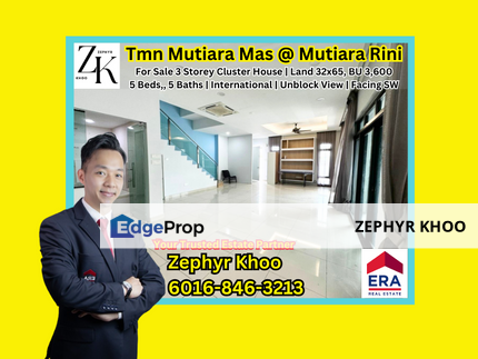 Taman Mutiara Mas Opal 3 Storey Cluster House For Sale, Johor, Skudai