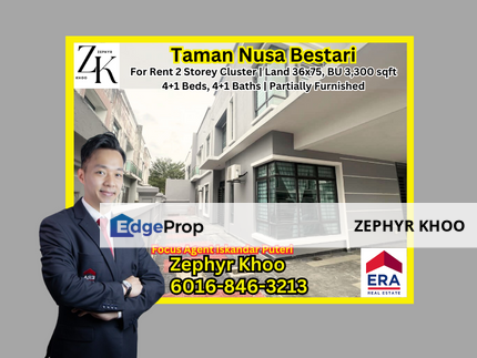 Taman Nusa Bestari 2 Storey Cluster House For Rent, Johor, Skudai