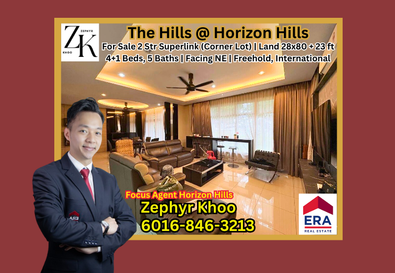 The Hills @ Horizon Hills Double Storey Superlink House (Corner Lot) For Sale