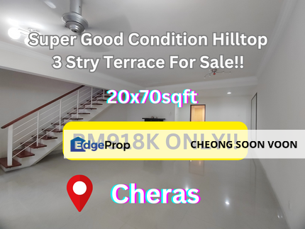 Cheap Super Good Condition, Renovated and Extended 3 Stry Terrace House At Taman Bukit Segar Jaya For Sale, Selangor, Cheras