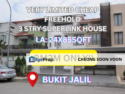 SUPER CHEAP FULLY RENOVATED 3 STRY SUPERLINK AT TMN ESPLANAD BUKIT JALIL FOR SALE, Kuala Lumpur, Bukit Jalil