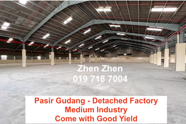 Pasir Gudang Detached Factory For Sale, Medium Industry, 2.56 acres 1,000 Amps Good investment