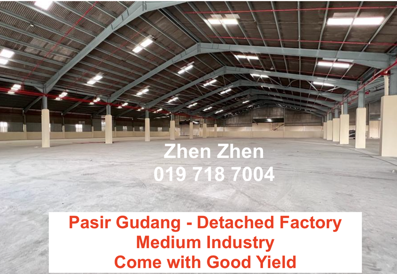 Pasir Gudang Detached Factory For Sale, Medium Industry, 2.56 acres 1,000 Amps Good investment