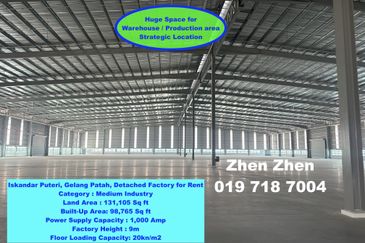 Iskandar Puteri, Gelang Patah, Detached Factory for Rent Medium Industry 1,000 Amps
