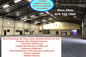Desa Cemerlang, Ulu Tiram, Johor Bahru, Johor Iskandar Malaysia, Factory For Sale Medium Industry 