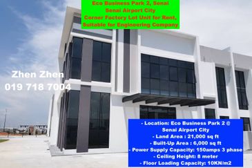 Eco Business Park 2, Senai Airport City, SAC Senai, Corner Lot Factories for Rent, LA 21,000 sq ft