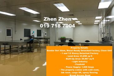 Seri Alam Masai, Johor, Ready Detached Factory for Sale, Suitable for pharmaceutical, foods Industry