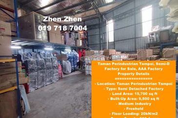 Taman Perindustrian Tampoi, Semi-D Factory for Sale, Medium Industry, Freehold, AAA Factory