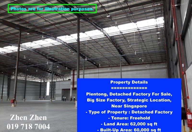 Plentong, Detached Factory For Sale, Freehold, Big Size Factory, Strategic Location