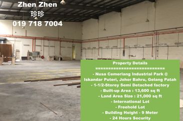 Nusa Cemerlang Industrial Park, Gelang Patah, Factory for Sale, International and Freehold Lot