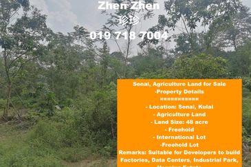 Senai, Agriculture Land for Sale, Suitable for Developers to build Factories or Data Centers