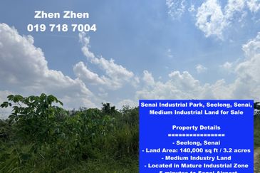 Senai Industrial Park, Seelong, Senai, Medium Industrial Land for Sale, 5 minutes to Senai Airport