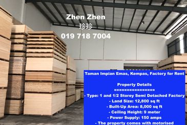 Taman Impian Emas, Kempas, Factory for Rent
