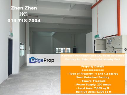 Kawasan Perindustrian Silc, Semi Detached Factory for Sale, Freehold, Nearby Port, Johor, 