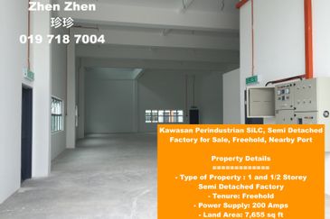 Kawasan Perindustrian Silc, Semi Detached Factory for Sale, Freehold, Nearby Port
