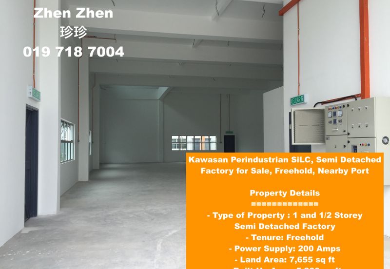 Kawasan Perindustrian Silc, Semi Detached Factory for Sale, Freehold, Nearby Port
