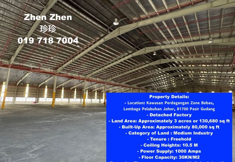 Free Trade Zone, Kawasan Perdagangan Bebas (FTZ), Detached Factory, 3 acres, c/w 8 dock levellers