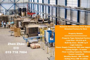 Kawasan Perindustrian Pasir Gudang, Detached Factory for Sale