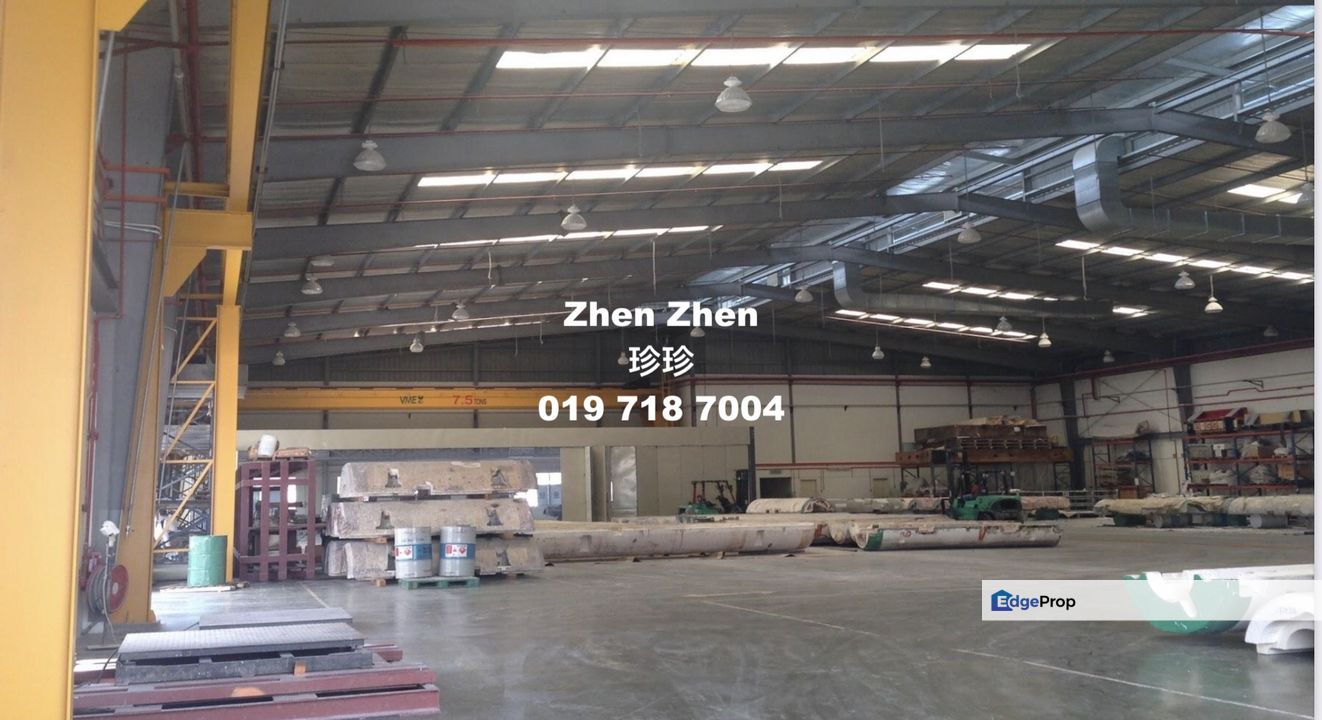 Nusa Cemerlang Industrial Park, Detached Factory for Sale, 1000 Amps, Come with Overhead Cranes, Freehold, Johor, 