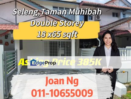 Saleng For Sale / Taman muhibah / Double Storey / 18 x65 sqft, Johor, Senai