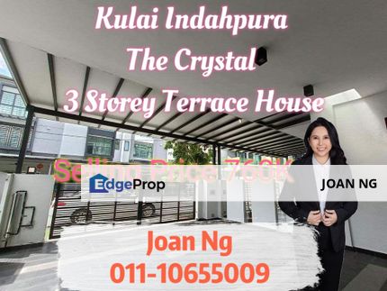 Kulai / indahpura / The Crystal For Sale / 3 Storey Terrace House / Renovate unit, Johor, Kulai