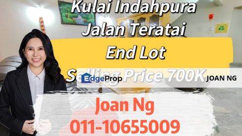 Kulai Indahpura For Sale / Double Storey / End Lot / Jalan Teratai , Johor, Kulai