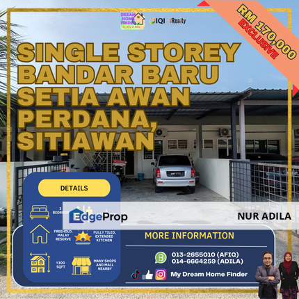 CHEAPEST IN MARKET, SINGLE TERRACE, BANDAR BARU SETIA AWAN PERDANA, RESIDENT 1, Perak, Sitiawan