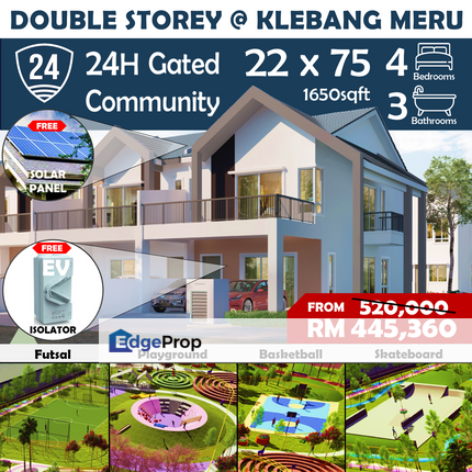 Luxury Double Storey 22 x 75 Superlink at Klebang Meru Ipoh, Perak, Ipoh