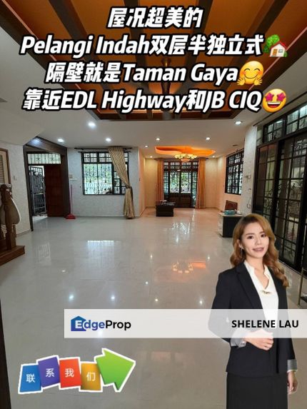 Taman Pelangi Indah Double Storey Semi D For Sale, Johor, Ulu Tiram
