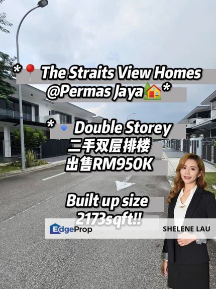 Straits View Homes permas Jaya for sale, Near jb town ciq senibong cove senibong villa megah ria rinting sentosa pelangi abad, Johor, Permas Jaya/Senibong