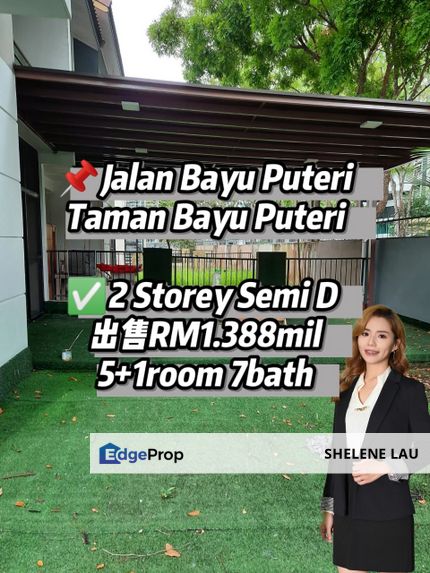 Bayu puteri jb town semi d for sale, near ciq edl permas jaya sentosa megah ria rinting pelangi mount austin midvalley, Johor, Johor Bahru